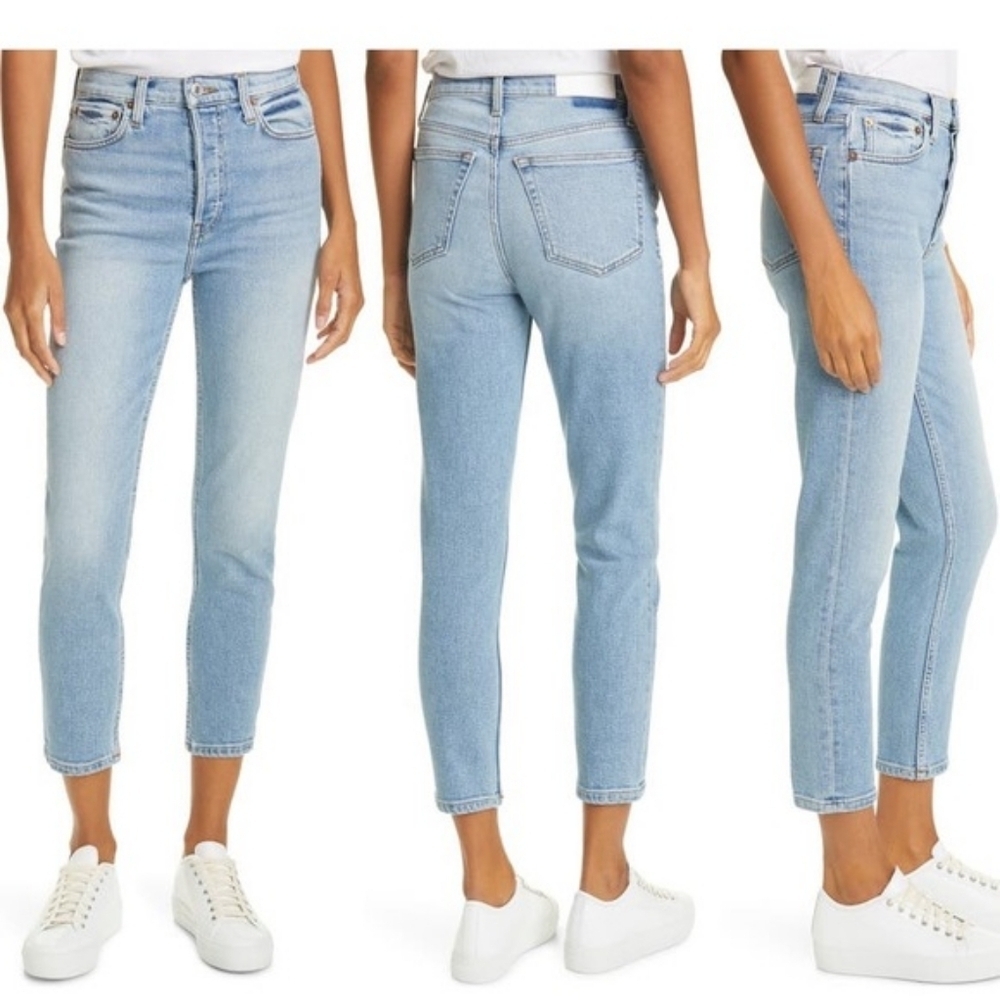 Re/Done 90s high waist ankle crop hazey indigo